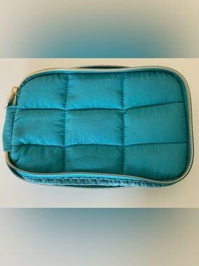 Kind
Science Teal Quilted Puffer Cosmetic Pouch.